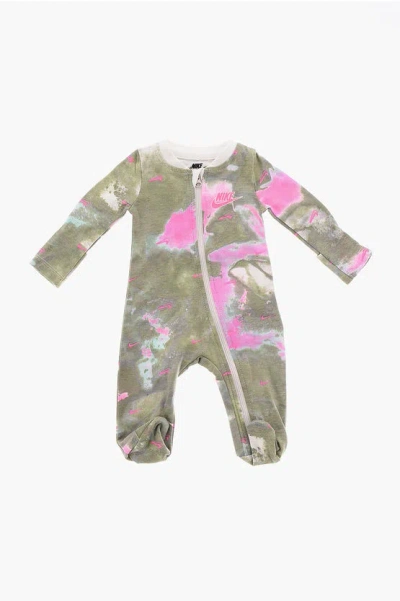 Nike Tie-dye Effect Romper Suit With Zip Closure In Multi