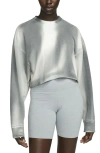 Nike Tie Dye Fleece Crop Sweatshirt In Black/light Iron Ore