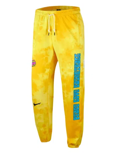 Nike Tie-dye Graphic-print Sweatpants In Yellow