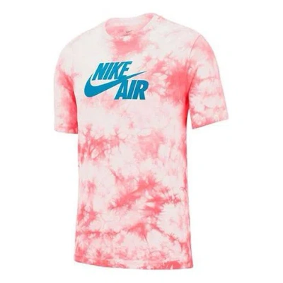 Nike Tie Dye Logo Printing Splash Ink Short Sleeve Pink