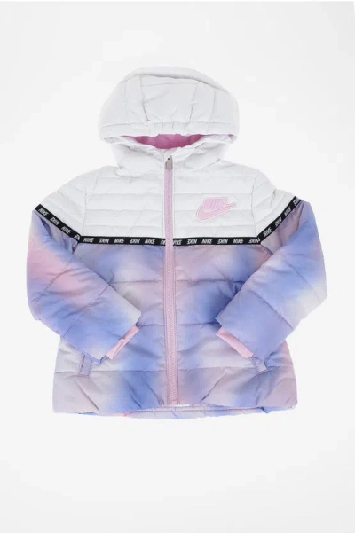 Nike Tie Dye-print Puffer Jacket In Blue