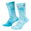 Nike Tie Dye Quick Dry Breathable Sports Socks Couple Style One Pair Blue
