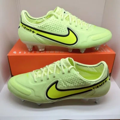 Pre-owned Nike Tiempo Legend 9 Elite Sg-pro Ac P Barely Volt Fd0273-705 Mens Size 10.5 In Green