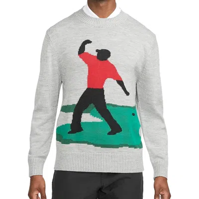 Nike Tiger Woods Knit Golf Crew Sweater 'grey' In Gray