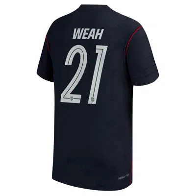 Nike Timothy Weah Usmnt 2026 Match Away  Men's Dri-fit Adv Soccer Jersey In Blue