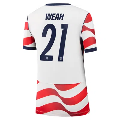 Nike Timothy Weah Usmnt 2026 Stadium Home  Women's Dri-fit Soccer Jersey In White
