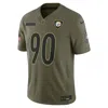 Nike T.j. Watt Pittsburgh Steelers Salute To Service  Men's Dri-fit Nfl Limited Jersey In Green
