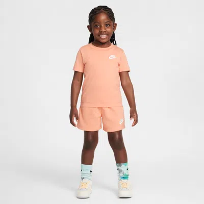 Nike Babies' Toddler 2-piece Knit Shorts Set In Orange