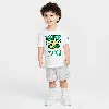 Nike Babies' Toddler Ace Your Game 2-piece Jersey Shorts Set In White