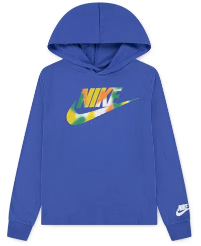 Nike Kids' Toddler & Little Boys Club Revealed Hooded Long-sleeve Top In Blue
