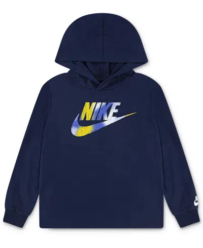 Nike Kids' Toddler & Little Boys Club Revealed Hooded Long-sleeve Top In Blue