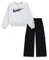 Nike Toddler And Little Girls 2-piece Essentials Crewneck And Cargo Pants Set In Multi