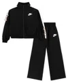 Nike Toddler And Little Girls 2-piece Floral Track Jacket And Pants Set In Black