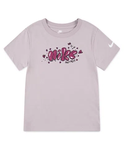 Nike Kids' Toddler And Little Girls Short Sleeve T-shirts In Gray
