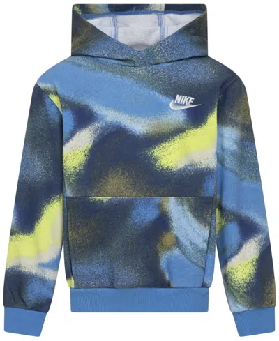Nike Toddler & Little Kids Club Express French Terry Pullover Hoodie In Blue Beyond