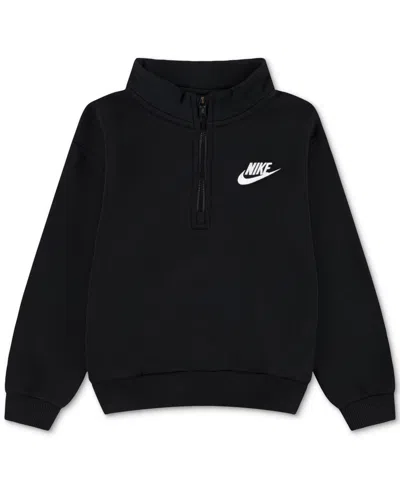 Nike Toddler & Little Kids Neutral Quarter-zip Long-sleeve Top In Black
