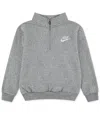 Nike Toddler & Little Kids Neutral Quarter-zip Long-sleeve Top In Gray
