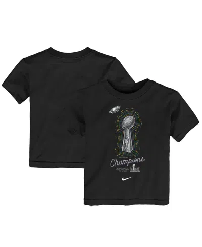 Nike Toddler Black Philadelphia Eagles Super Bowl Lix Champions Lombardi Trophy T-shirt