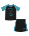 Nike Toddler Black/teal 2-piece Miami Marlins 2025 City Connect Shirt And Shorts Set In Black