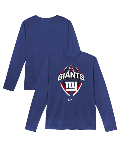 Nike Babies' Toddler Blue New York Giants Primetime Legend Iconâ Long Sleeve Performance T-shirt