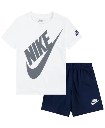 Nike Babies' Toddler Boys 2-piece Futura T-shirt And Shorts Set In Midnight Navy