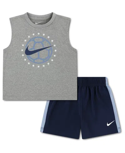 NIKE TODDLER BOYS' 2T-4T GOAL MODE TANK TOP AND SHORTS, 2-PIECE SET