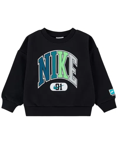 Nike Babies' Toddler Boys' 2t-4t Sportswear Multisport Fleece Sweatshirt In Black