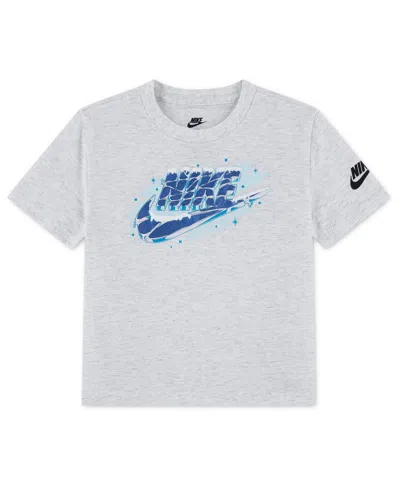 Nike Babies' Toddler Boys' 2t-5t Icy Futura Graphic Crewneck Short-sleeve T-shirt In Gray