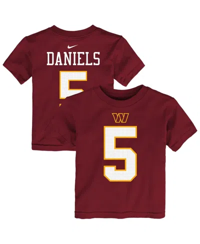 Nike Babies' Toddler Boys' 2t-5t Washington Commanders Jayden Daniels Name & Number Crewneck T-shirt In Burgundy