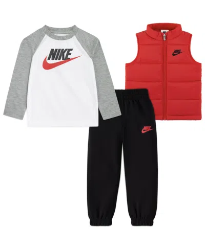Nike Kids' Toddler Boys Solid Vest, Long Sleeve Tee And Pants,