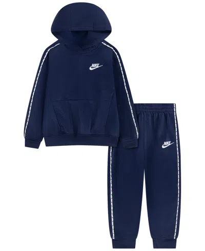 Nike Kids' Toddler Boys' 4t-7 Long-sleeve Hoodie And Pants, 2-piece Set In Blue
