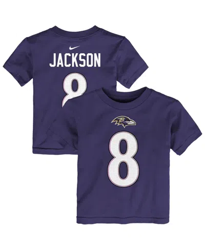 Nike Babies' Toddler Boys' And Girls' 2t-5t Lamar Jackson Name & Number Baltimore Ravens T-shirt In Blue