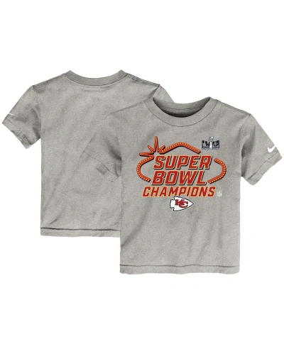 Nike Babies' Toddler Boys And Girls  Gray Kansas City Chiefs Super Bowl Lviii Champions Locker Room Trophy Co