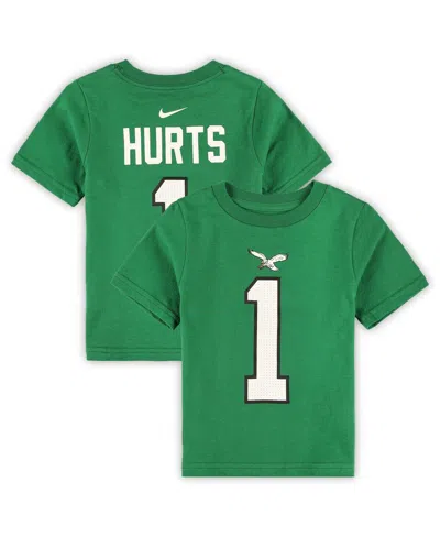 Nike Babies' Toddler Boys And Girls  Jalen Hurts Kelly Green Philadelphia Eagles Player Name And Number T-shi