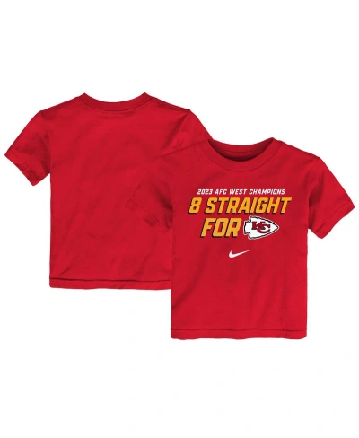 Nike Babies' Toddler Boys And Girls  Red Kansas City Chiefs Eight-time Afc West Division Champions T-shirt