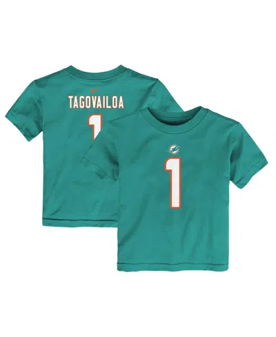 Nike Babies' Toddler Boys And Girls  Tua Tagovailoa Aqua Miami Dolphins Player Name And Number T-shirt