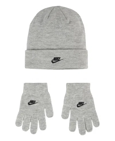 Nike Kids' Toddler Boys Club Beanie And Gloves, Set Of 2 In Gray
