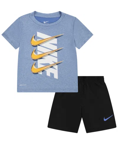 Nike Kids' Toddler Boys Dri-fit Dropset Short Set In  Polar
