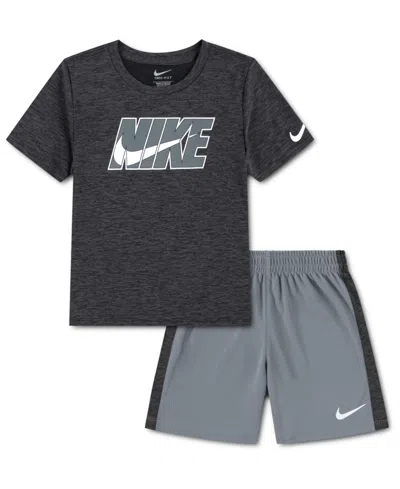Nike Babies' Toddler Boys Dri-fit Dropset T-shirt And Shorts Set In Multi
