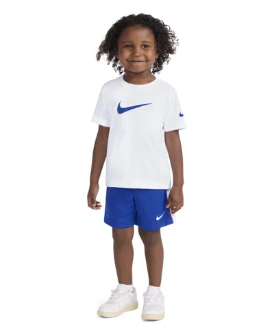Nike Babies' Toddler Boys Dri-fit Swoosh T-shirt & Shorts Set In White
