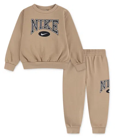 Nike Babies' Toddler Boys Gameday Essentials 2-piece Sweatshirt And Pants Set In Brown