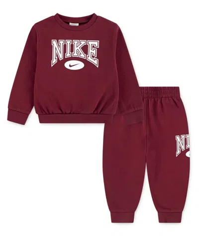 Nike Babies' Toddler Boys Gameday Essentials 2-piece Sweatshirt And Pants Set In Burgundy
