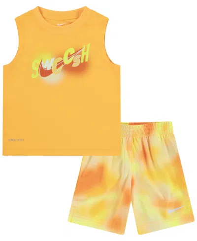 Nike Kids' Toddler Boys Hazy Rays Tank Top And Shorts Set In Laser Orange
