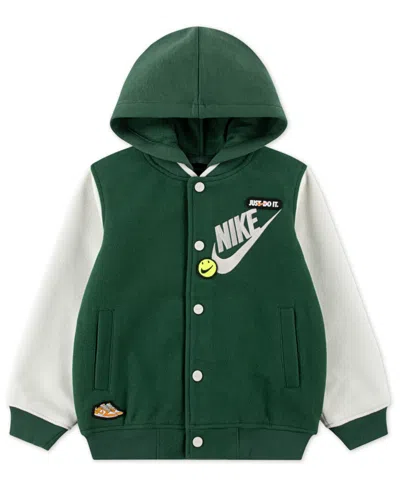 Nike Babies' Toddler Boys Hooded Varsity Jacket In Green