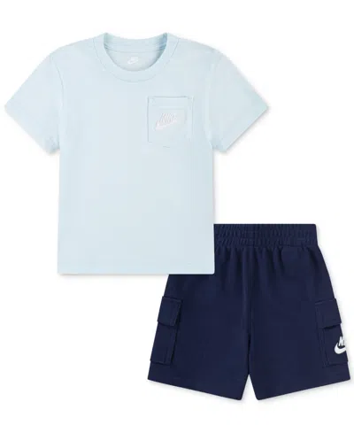 Nike Babies' Toddler Boys Pocket T-shirt & French Terry Shorts, 2 Piece Set