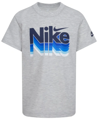 Nike Kids' Toddler Boys Retro Fader Crew Neck T-shirt In Gray Heather