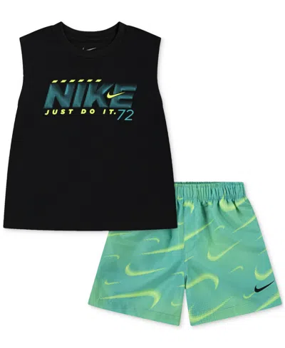 Nike Babies' Toddler Boys Rhythm Dri-fit Tank Top & Printed Shorts, 2 Piece Set