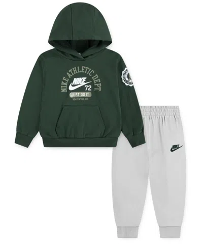 Nike Kids' Toddler Boys Sportswear P.e. French Terry Pullover & Pants, 2 Piece Set In Green