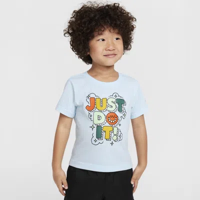 Nike Babies' Toddler Bubble 'just Do It' T-shirt In Blue