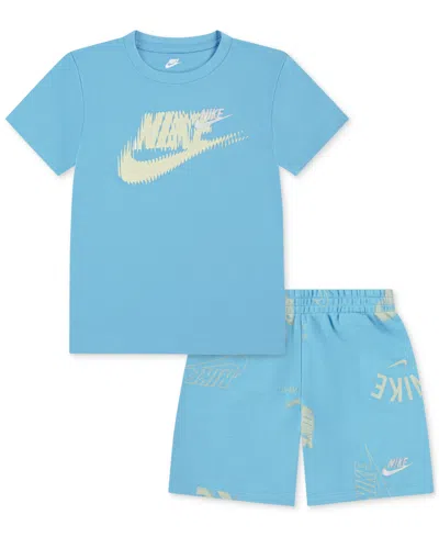 Nike Babies' Toddler Club Brand Energy T-shirt & Shorts, 2 Piece Set In Green